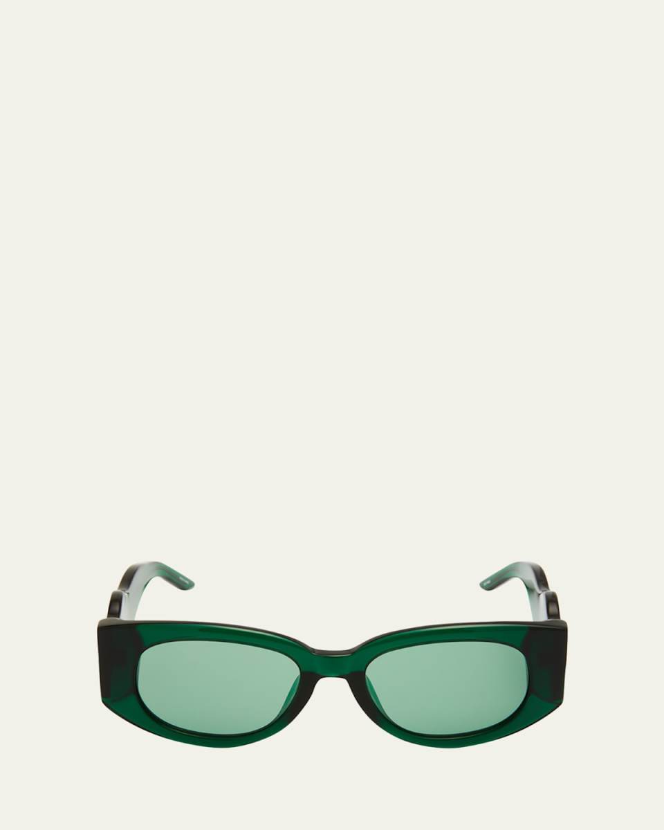 Branch Logo Square Acetate & Nylon Sunglasses